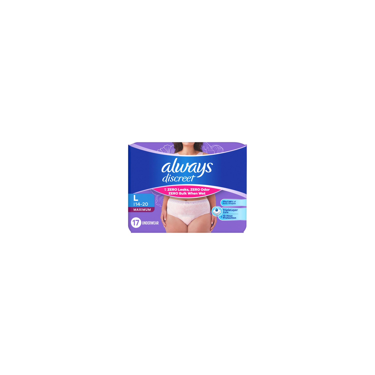 Always Discreet l Maximum Protection Underwear - 17 Count Image 1 of 2