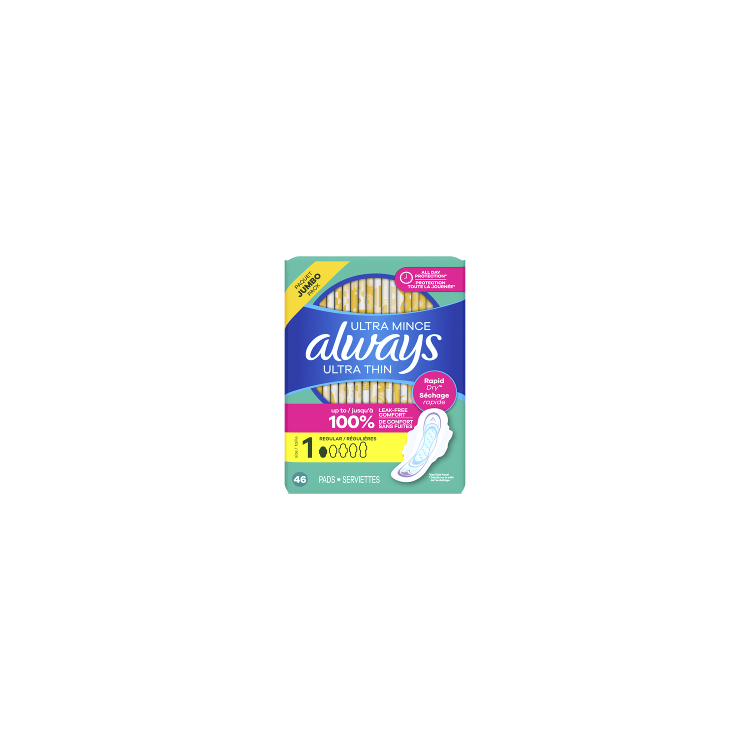 Always Size 1 Ultra Thin Pads - 46 Count