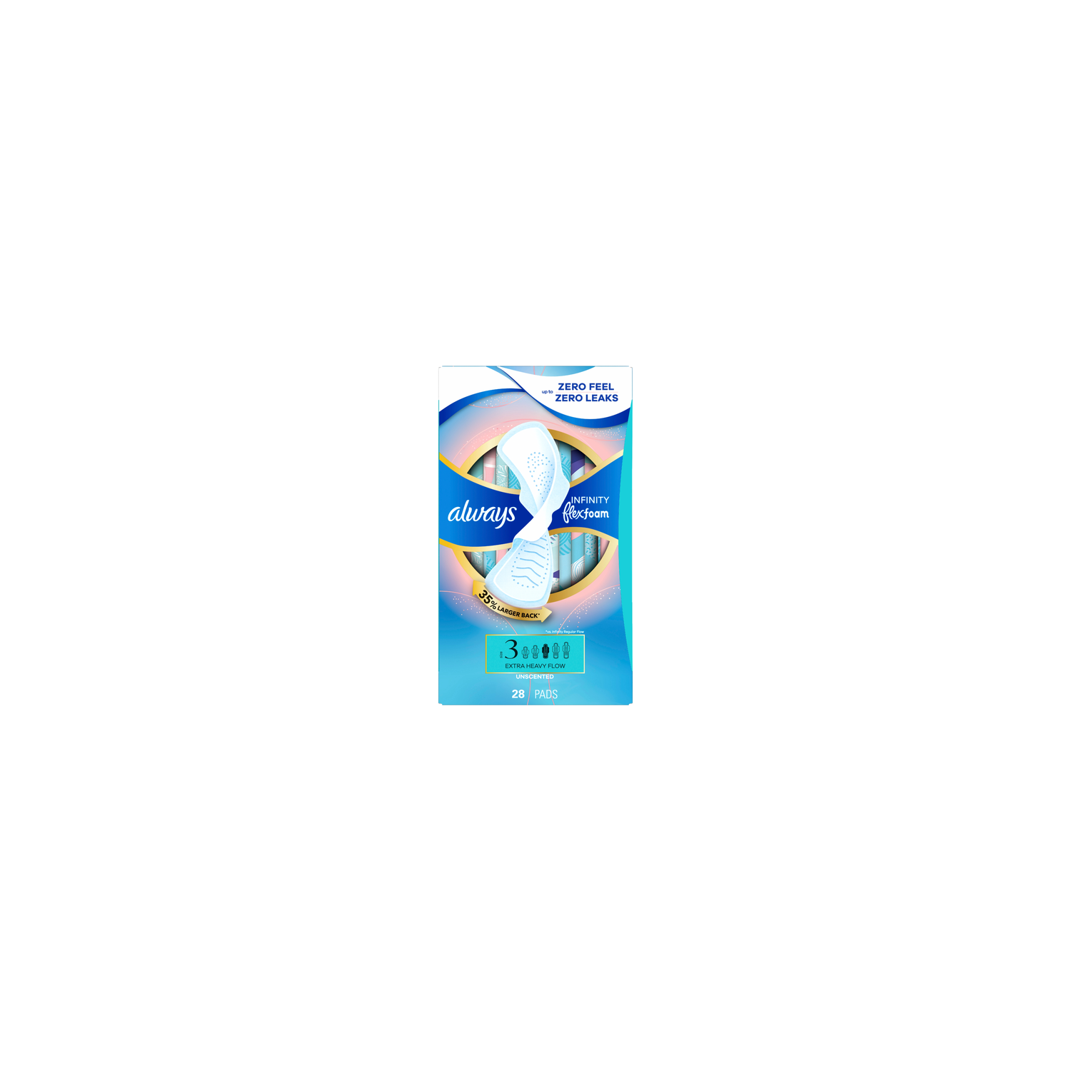 Always Infinity Flexfoam Feminine Pads Size 3 - 28 Count Image 1 of 2