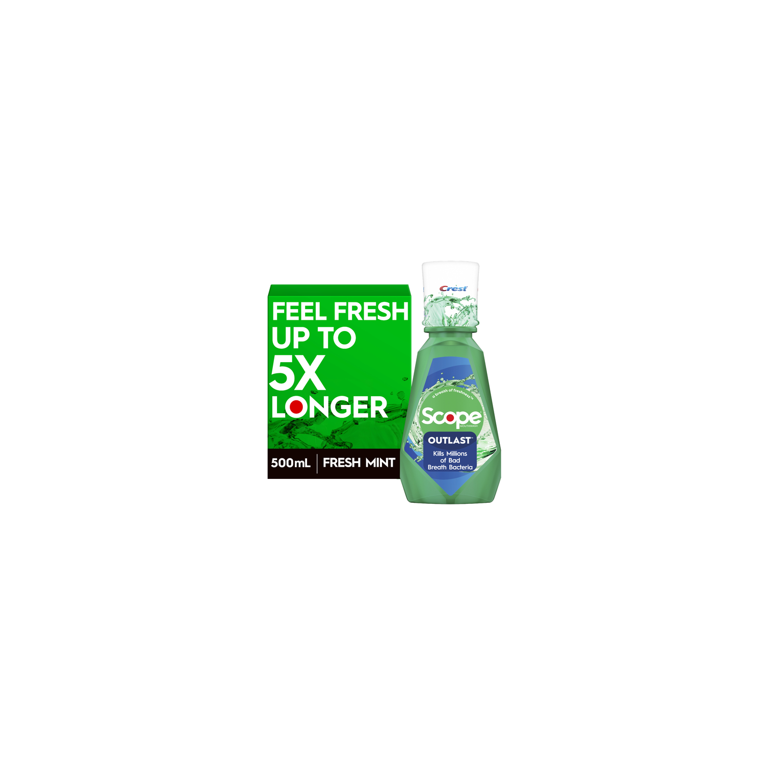 Crest Scope Fresh Mint Outlast Mouthwash - 500 ml Image 1 of 3