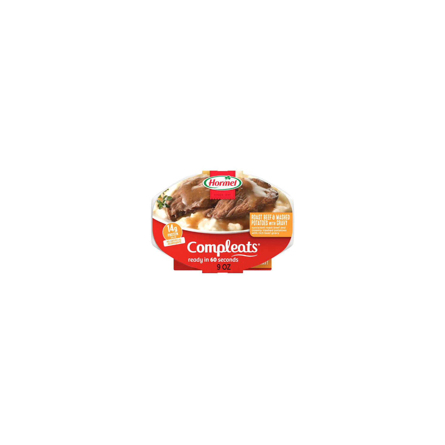 Hormel Compleats Roast Beef & Gravy With Mashed Potatoes - 9 Ounce Image 1 of 4
