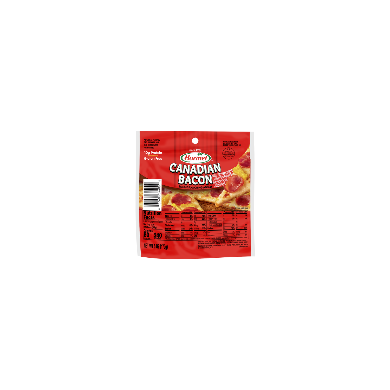 Hormel Canadian Bacon With Natural Juices - 6 Ounce Image 1 of 4