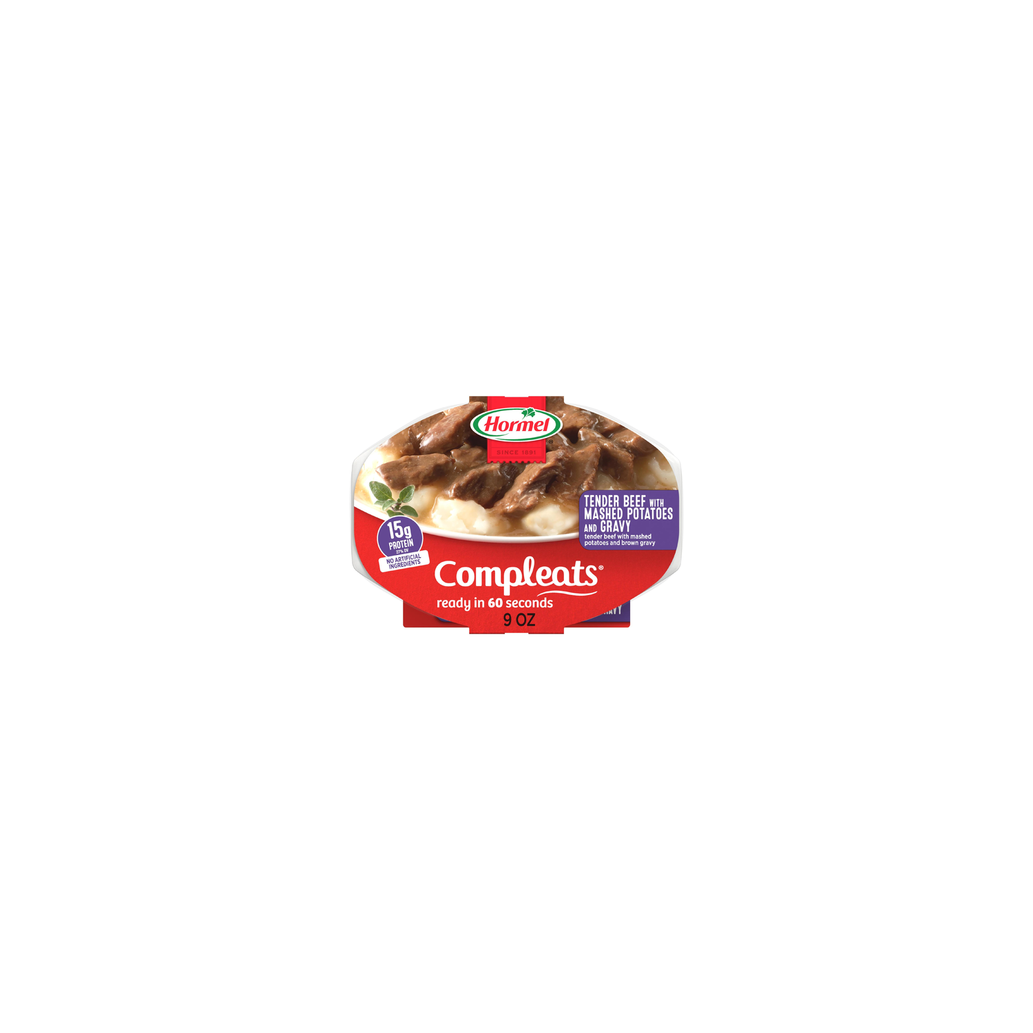 Hormel Compleats Tender Beef And Mashed Potatoes Gravy - 9 Ounce Image 1 of 4