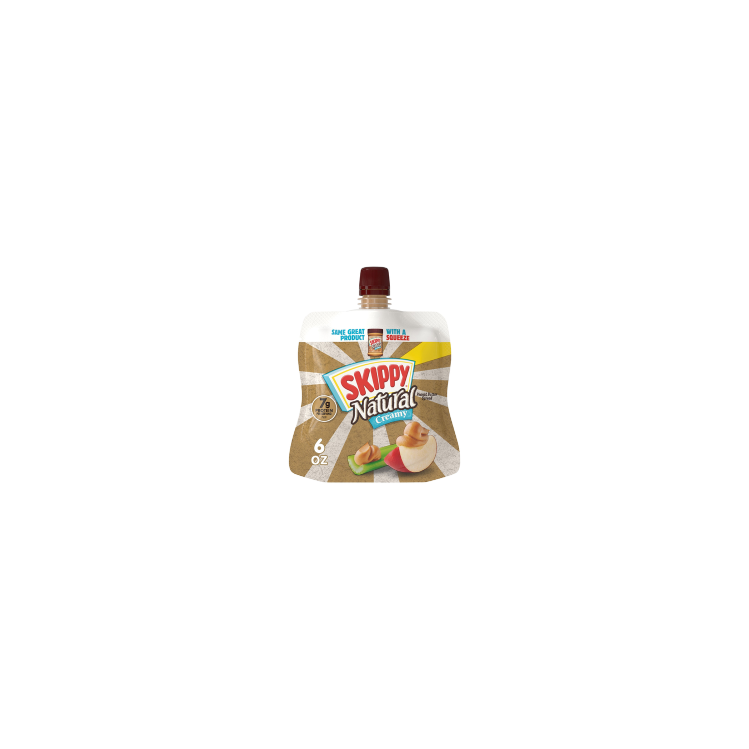 Skippy Natural Peanut Butter Spread Squeeze Pack - 6 Ounce Image 1 of 4