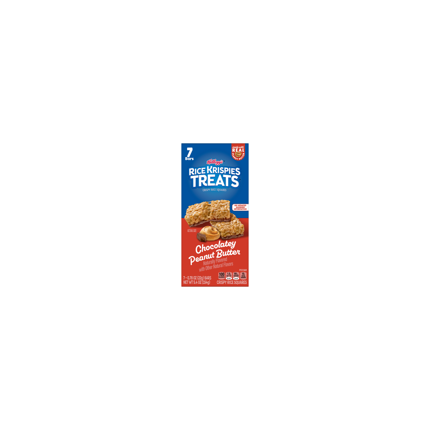 Rice Krispies Treats Chocolatey Peanut Butter Crispy Rice Squares - 0.771 Ounce - 7 Count