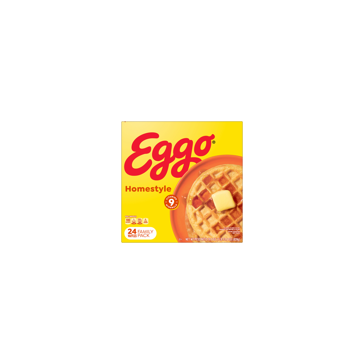 Eggo Frozen Waffles Homestyle - 1.233 Ounce - 24 Count
