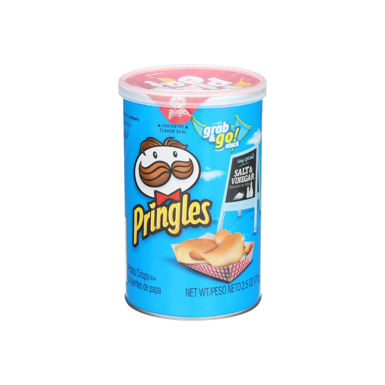 Pringles Potato Chips Salt & Vinegar - 2.5 Ounce Image 1 of 2