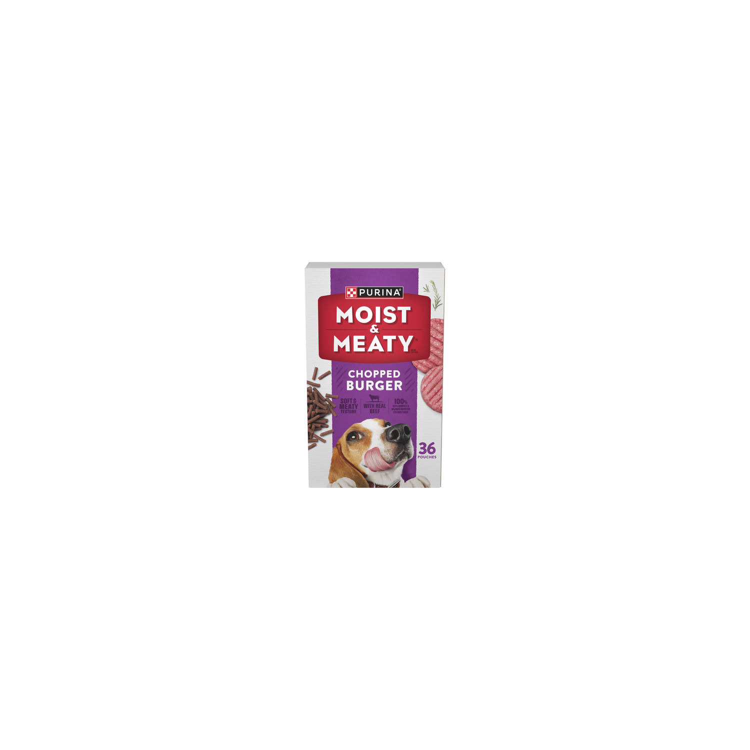 Purina Moist & Meaty Moist And Meaty Dog Food Chopped Burger Soft Pouches - 216 Ounce Image 1 of 4
