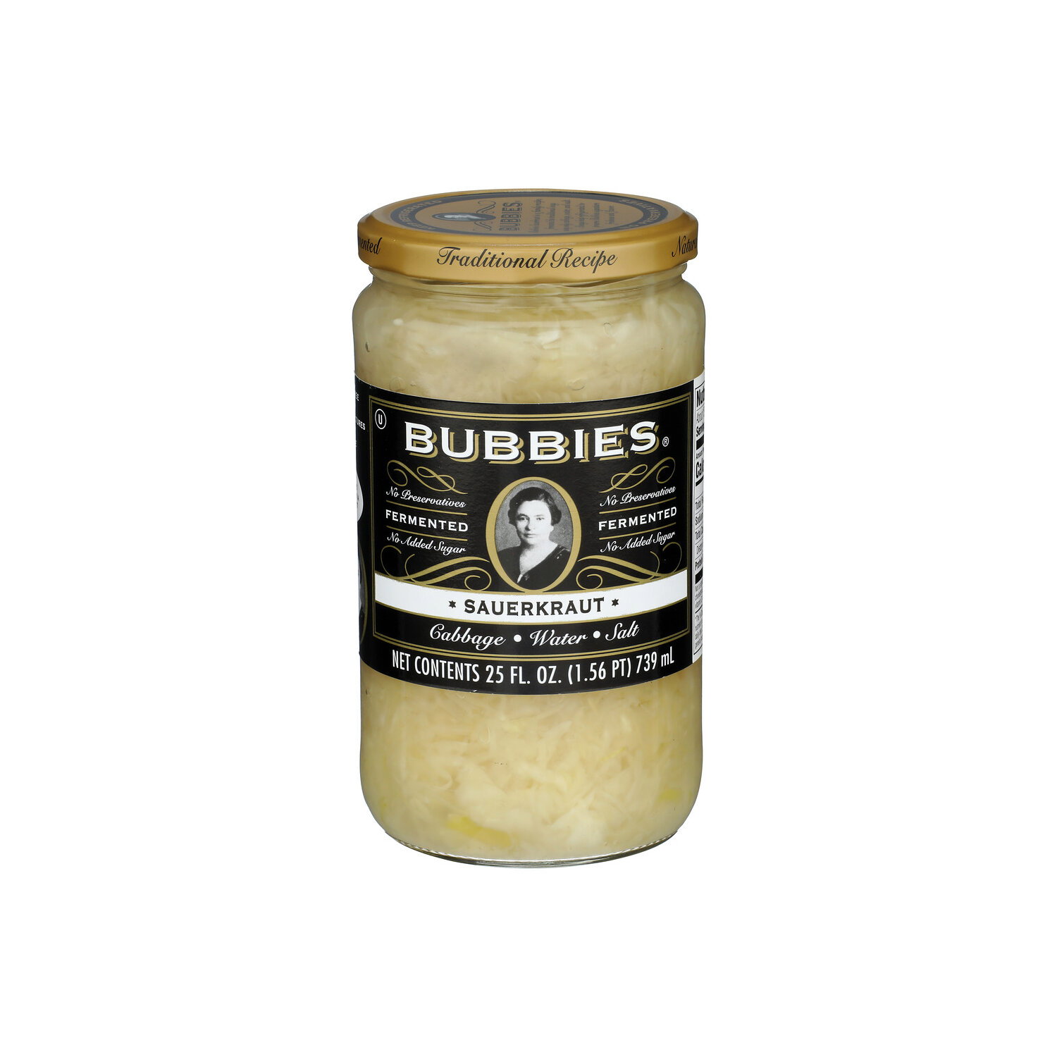 Bubbies Sour Sauerkraut In Brine Fermented - 25 Fluid Ounce Image 1 of 4
