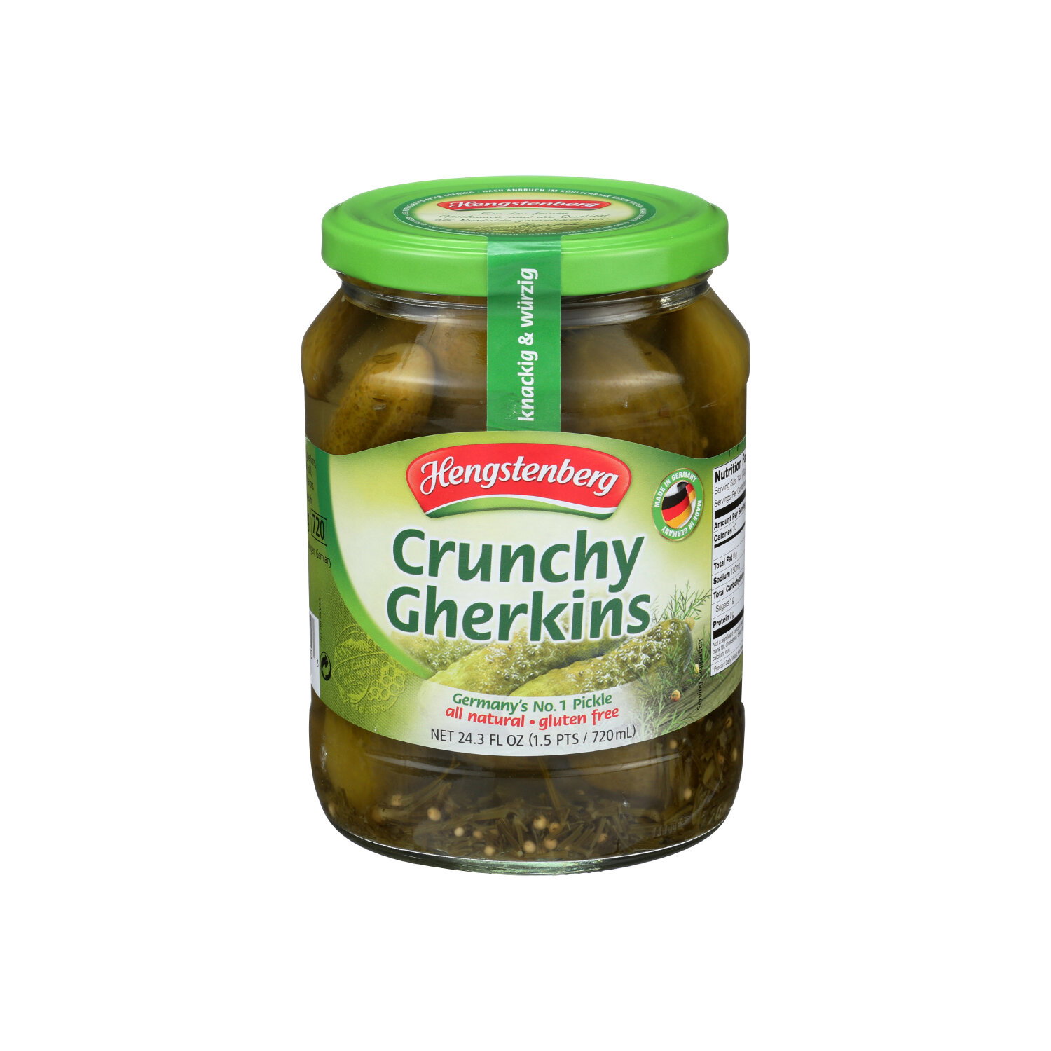 Hengstenberg Pickles Crunchy Gherkins - 24.3 Fluid Ounce Image 1 of 2