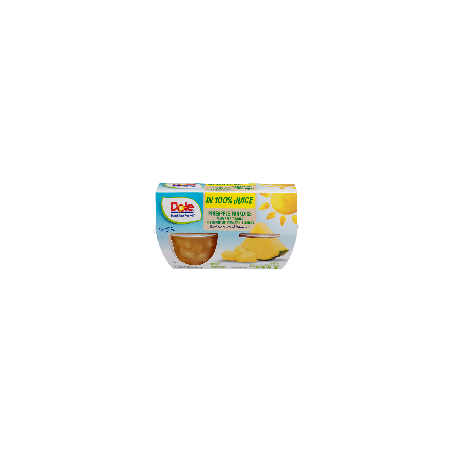 Dole Pineapple Paradise In A Blend Of 100% Fruit Juices Tidbits - 4 Ounce - 4 Count Image 1 of 4