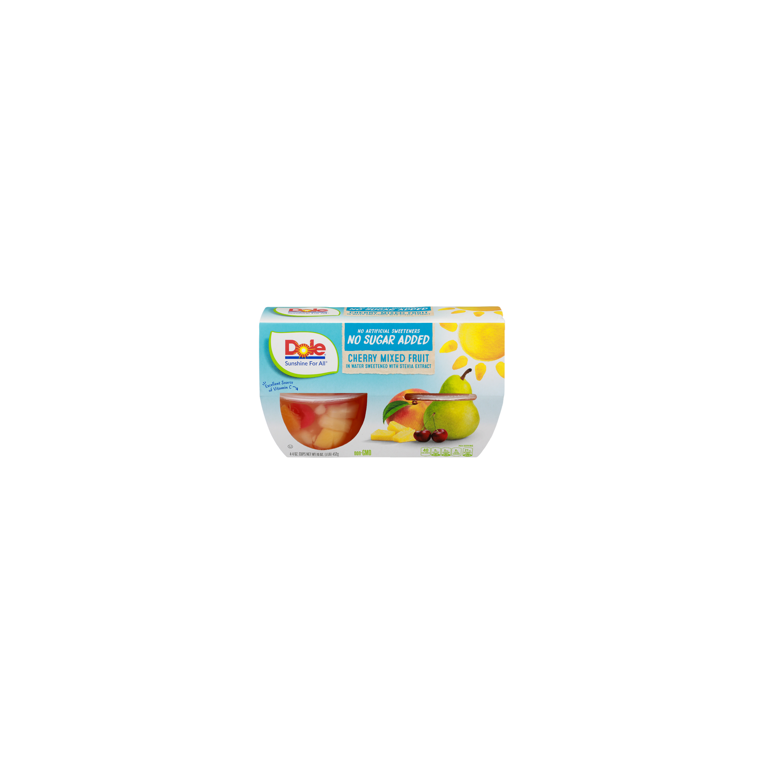 Dole In Water Sweetened With Stevia Extract Cherry Mixed Fruit - 4 Ounce - 4 Count Image 1 of 4
