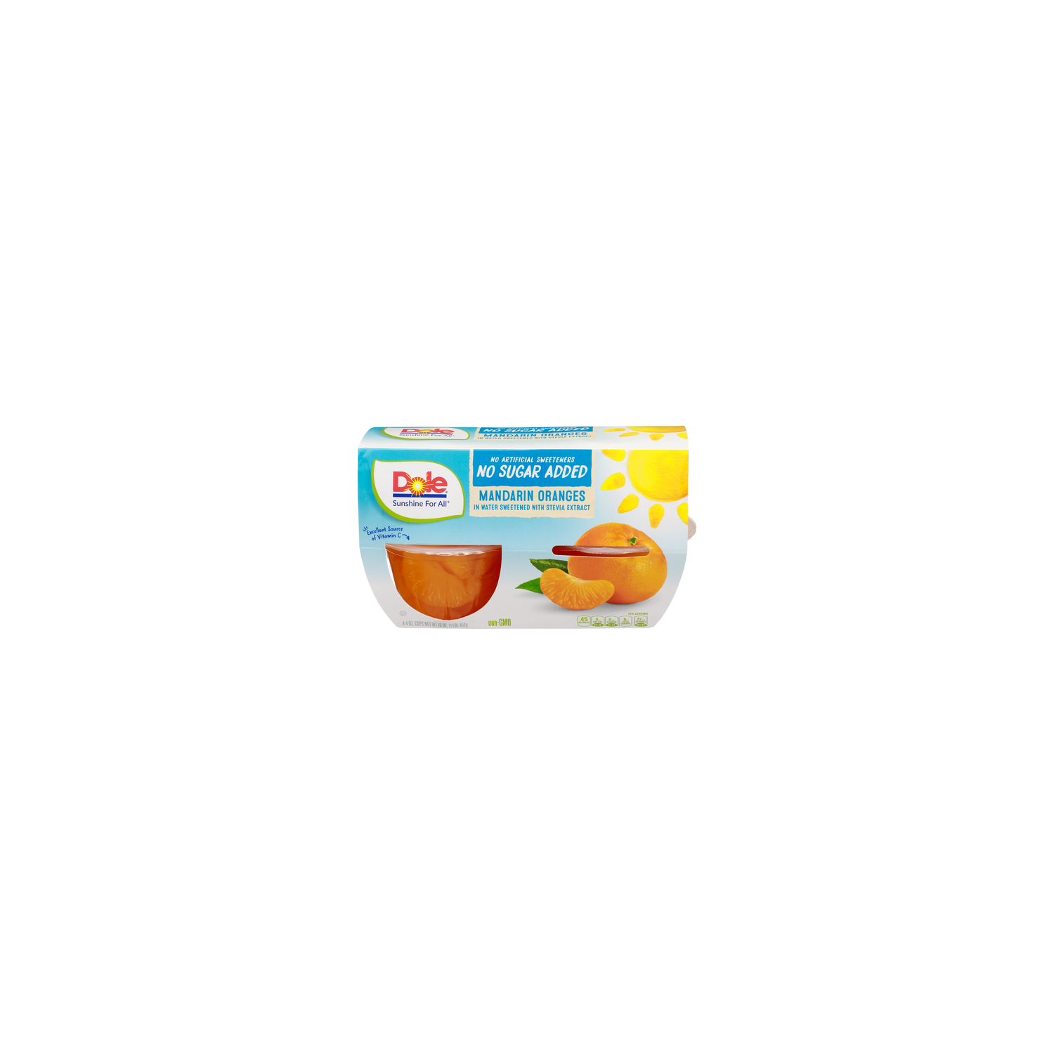 Dole In Water Sweetened With Stevia Extract Mandarin Oranges - 4 Ounce - 4 Count Image 1 of 4