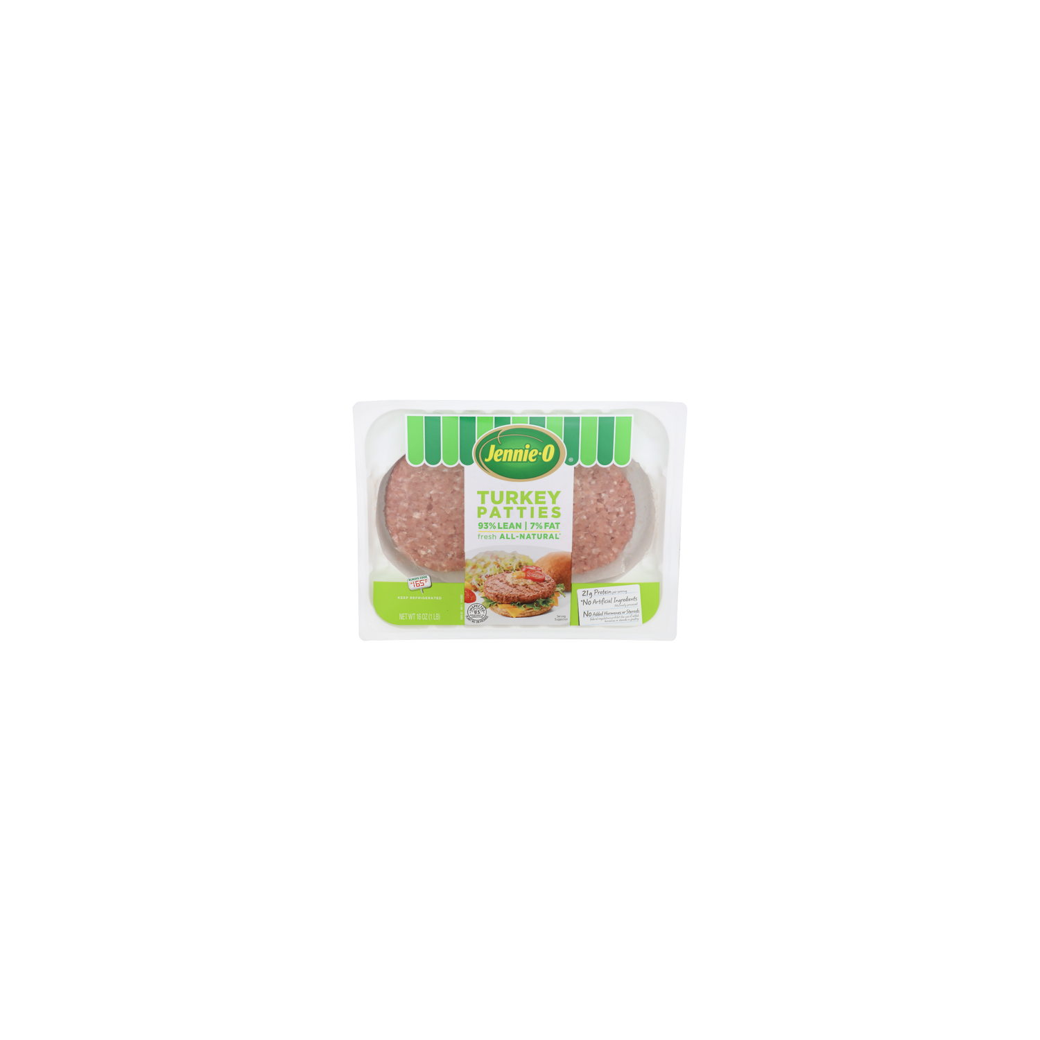 JENNIE-O 93% Lean | 7% Fat Jennieo Turkey Patties - 16 Ounce Image 1 of 4