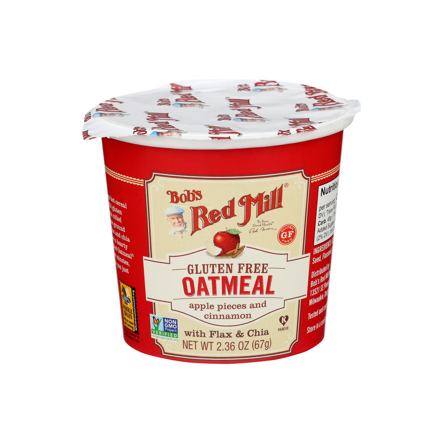 BOB's Red Mill Apple Pieces And Cinnamon Gluten Free Oatmeal Cup - 2.36 Ounce Image 1 of 4