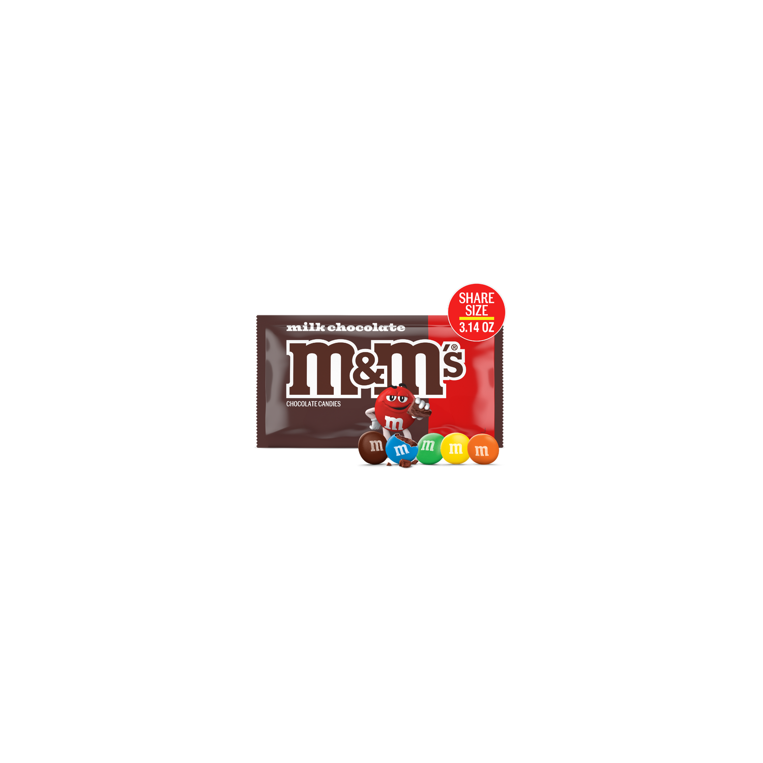 M&M's Milk Chocolate Candy, Share Size, Bag - 3.14 Ounce Image 1 of 4