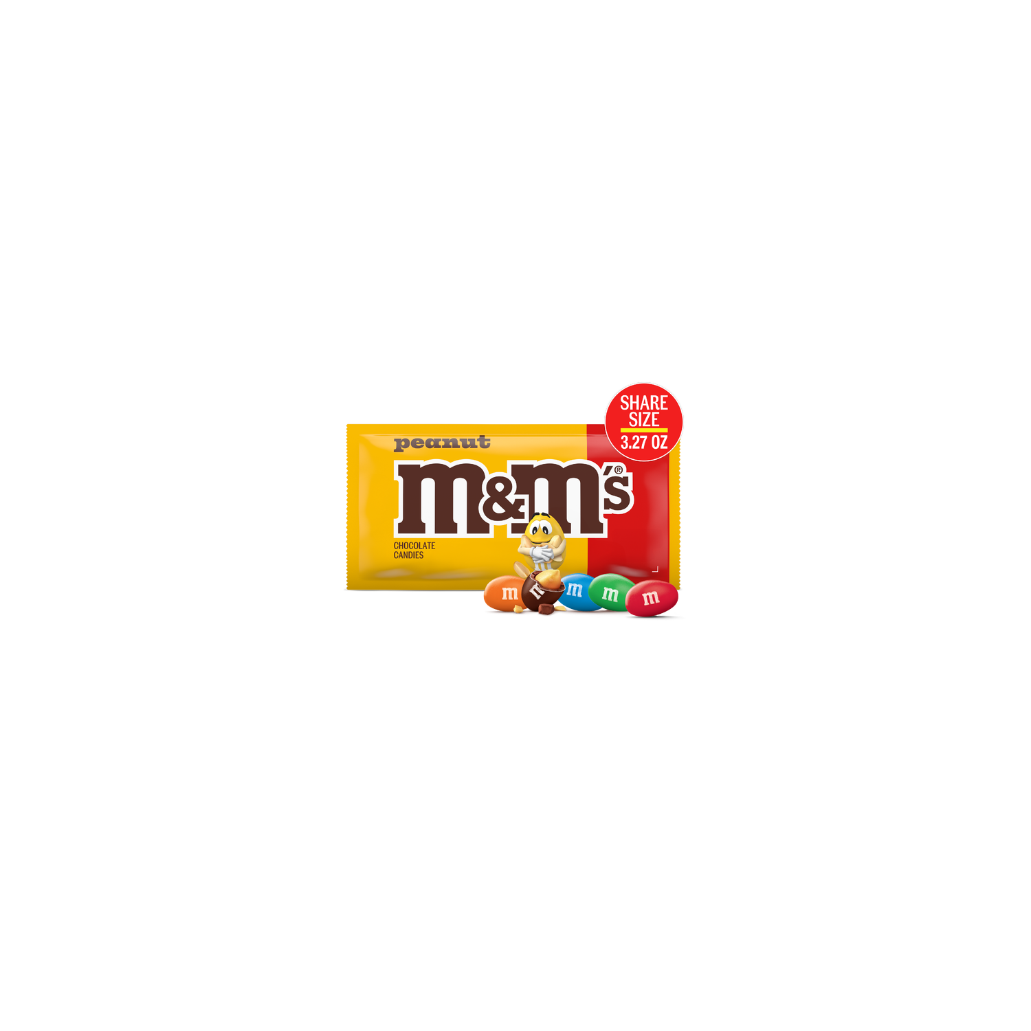 M&M's Peanut Milk Chocolate Candy, Share Size, Bag - 3.27 Ounce Image 1 of 4