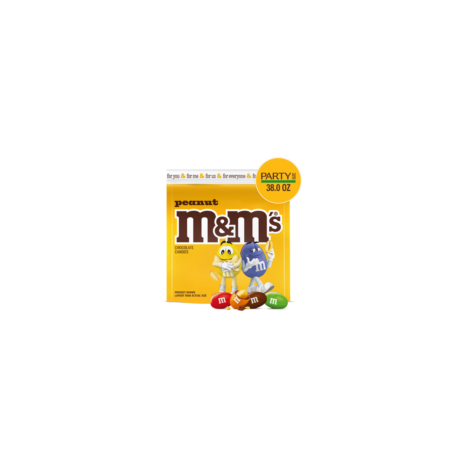M&M's Peanut Milk Chocolate Candy, Party Size, Bag - 38 Ounce Image 1 of 4