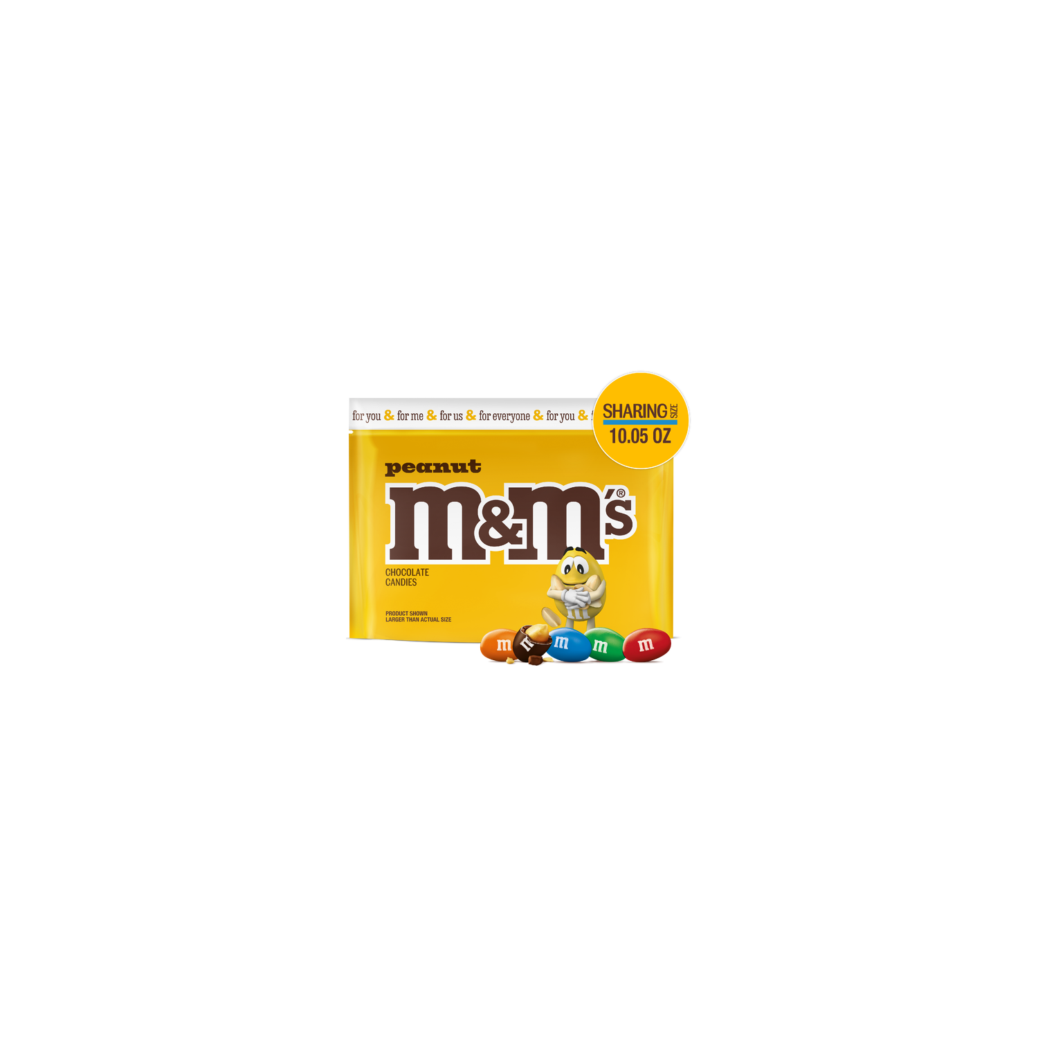 M&M's Peanut Milk Chocolate Candy, Sharing Size, Bag - 10.05 Ounce Image 1 of 4