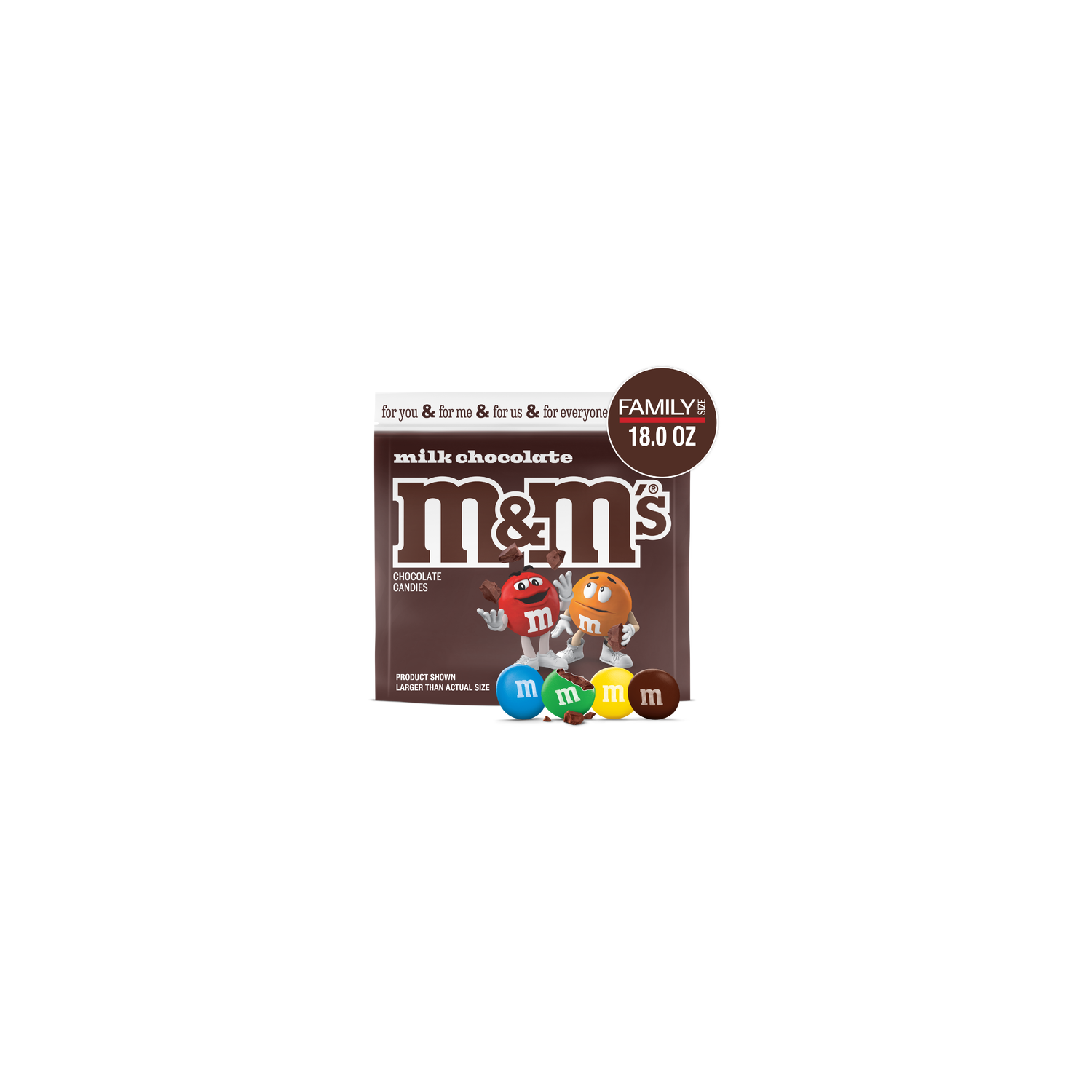 M&M's Milk Chocolate Candy, Family Size, Bag - 18 Ounce Image 1 of 4