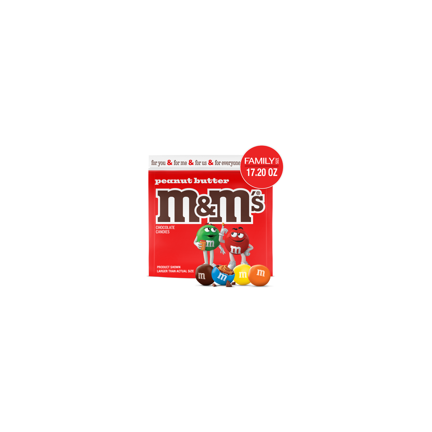 M&M's Peanut Butter Milk Chocolate Candy, Family Size, Bag - 17.2 Ounce Image 1 of 4