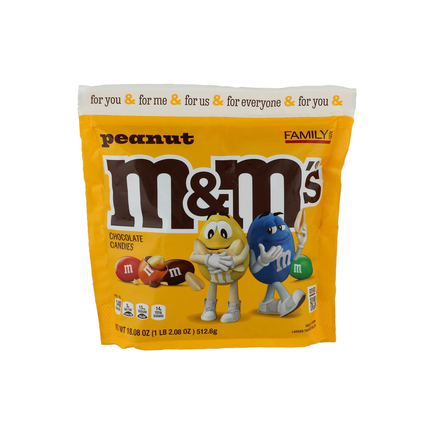 M&M's Chocolate Candies, Peanut, Family Size - 18.08 Ounce