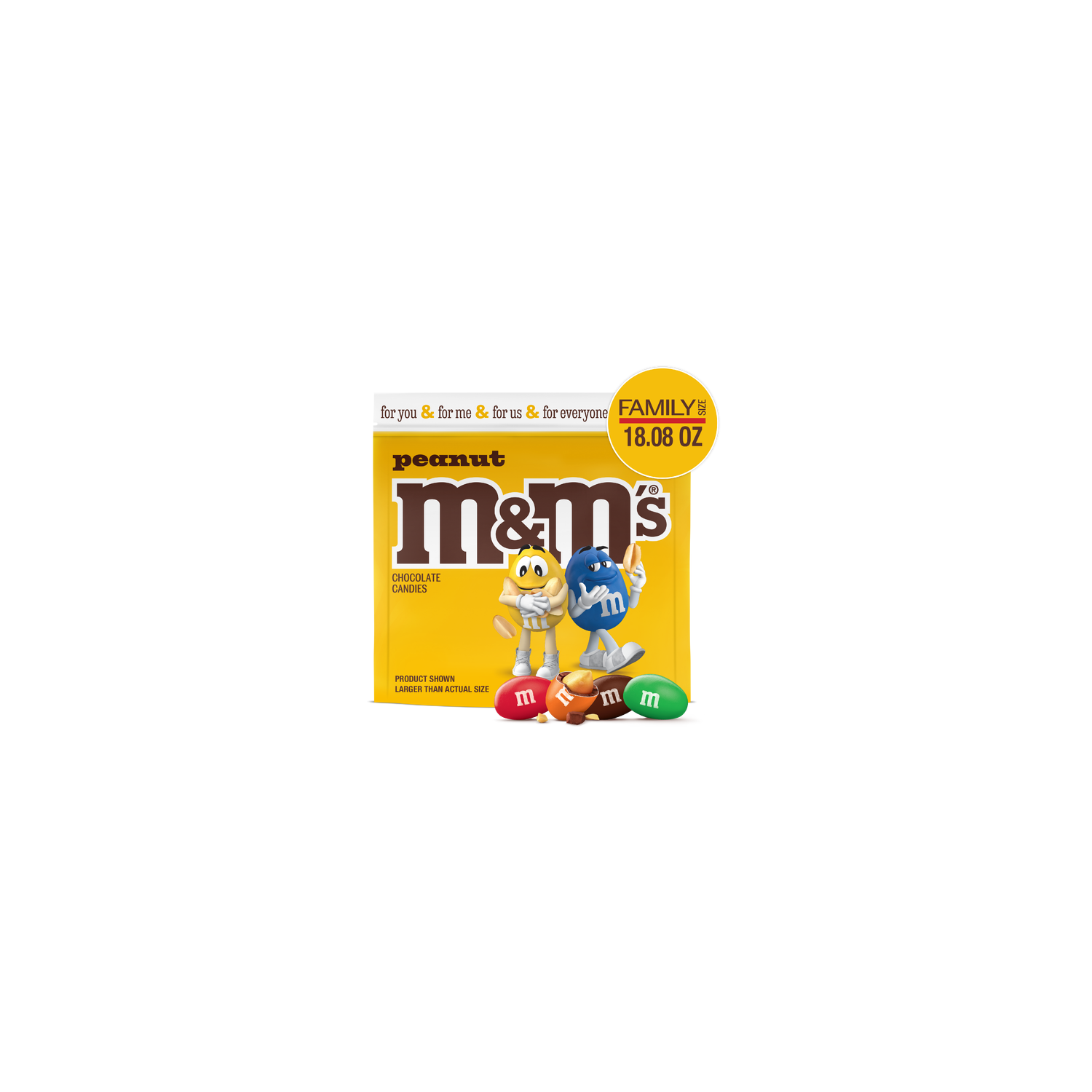 M&M's Peanut Milk Chocolate Candy, Family Size, Bag - 18.08 Ounce Image 1 of 4