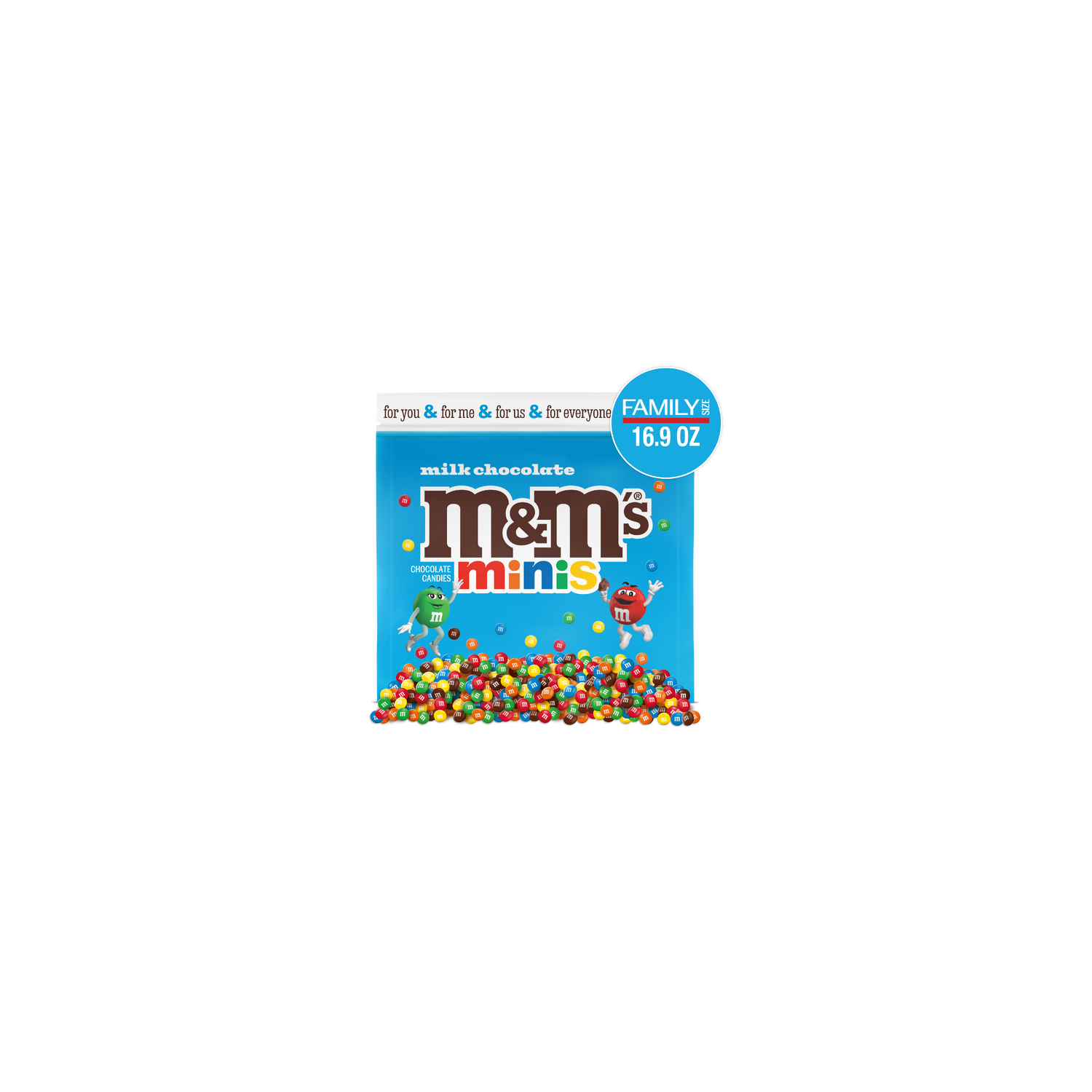 M&M's Minis Milk Chocolate Candy Assortment, Family Size, Resealable Bulk Bag - 16.9 Ounce Image 1 of 4