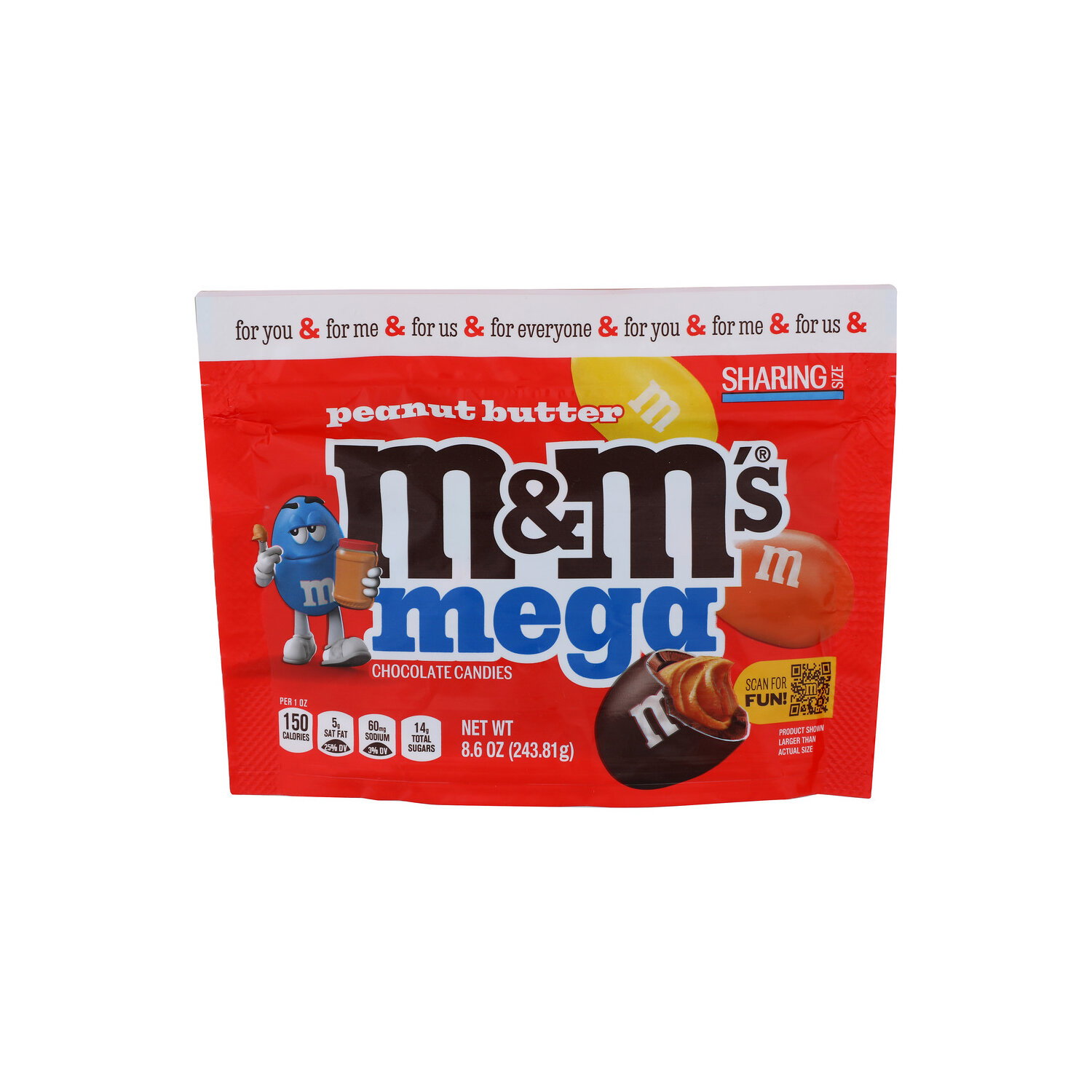 M&M's Mm Mega Peanut Butter Shr Bag - 8.6 Ounce - Brookshire's