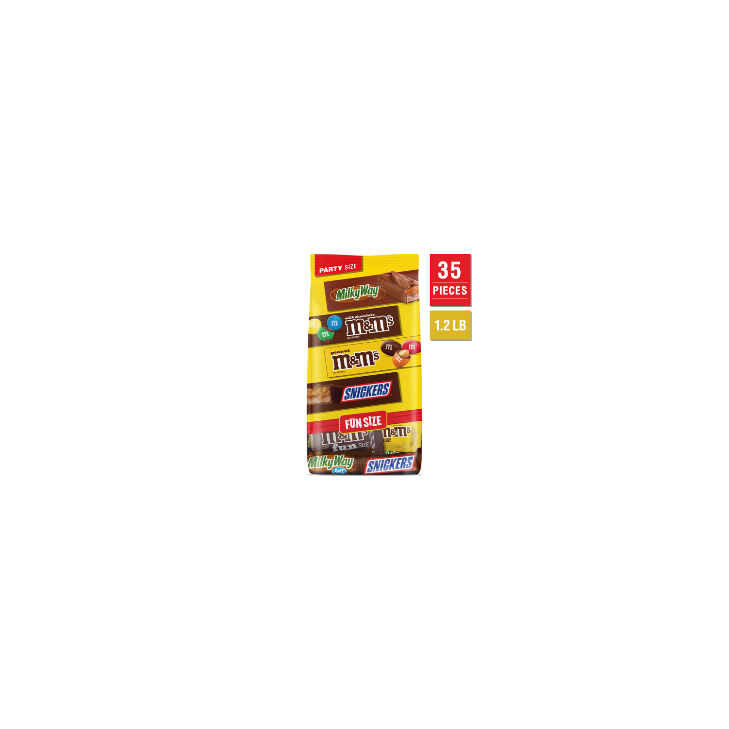 Mixed M M's, Snickers & Milky Way Fun Size Chocolate Candy Variety Pack, Party Size, Bulk Bag - 19.2 Ounce Image 1 of 4