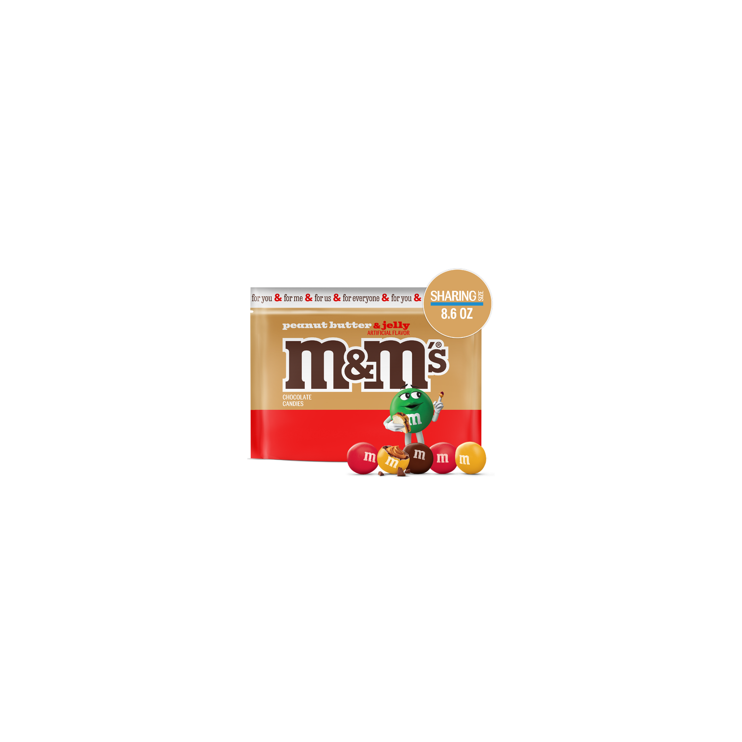 M&M's Peanut Butter & Jelly Candy, Sharing Size, Resealable Bulk Bag - 8.6 Ounce Image 1 of 4