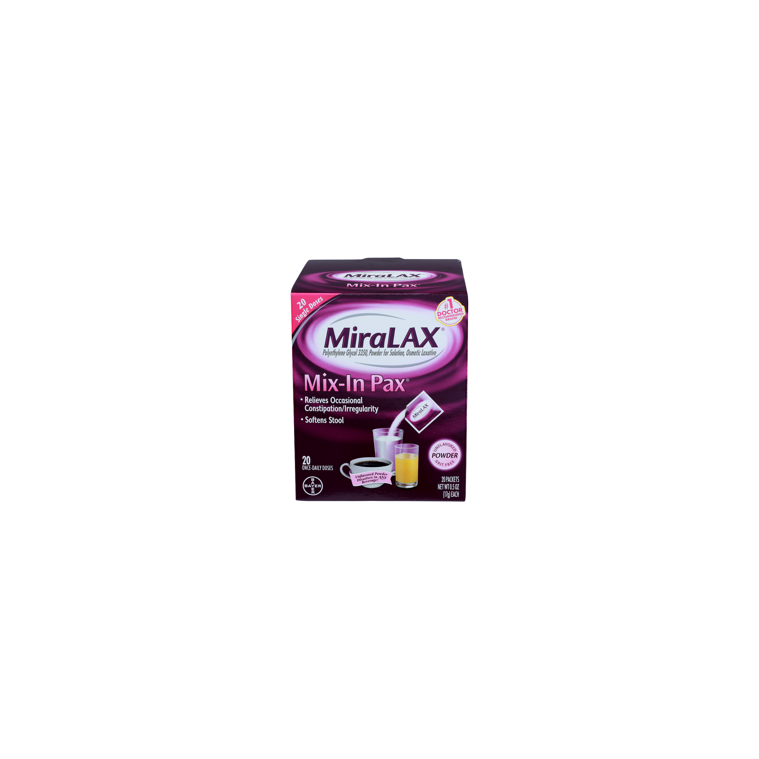 Miralax Max-In Pax - 0.5 Ounce - 20 Count Image 1 of 2