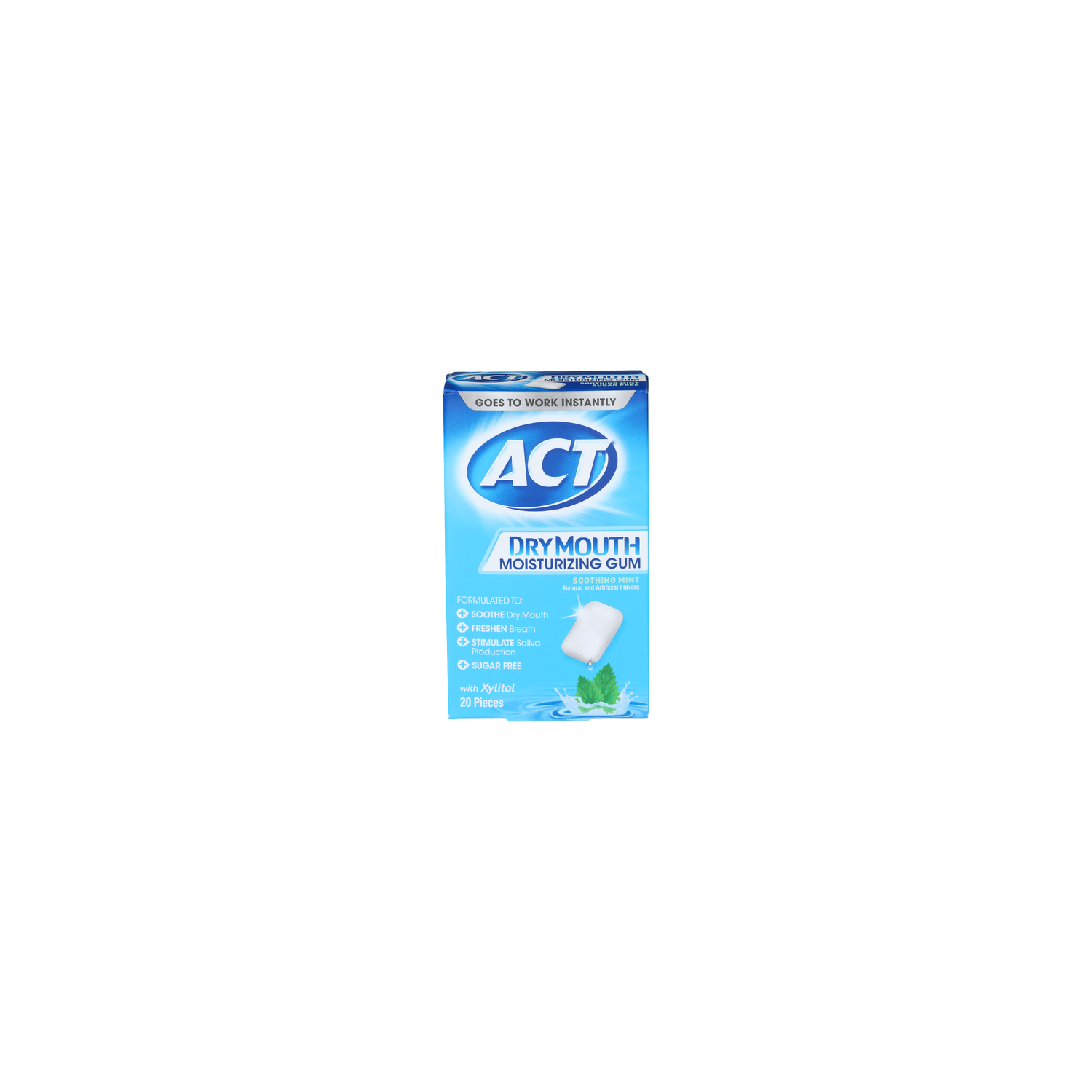 Act Soothing Mint Dry Mouth Moisturizing Gum - 20 Count Image 1 of 4