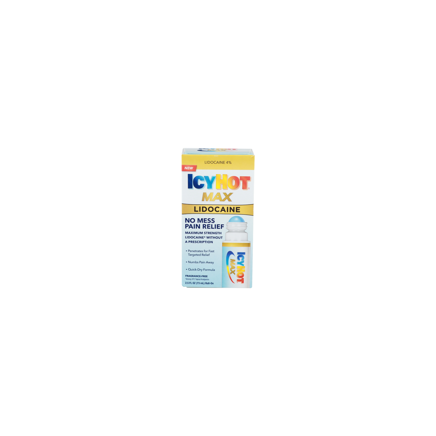 Icyhot Max Roll-On Lidocaine No Mess Pain Relief - 2.5 Fluid Ounce
