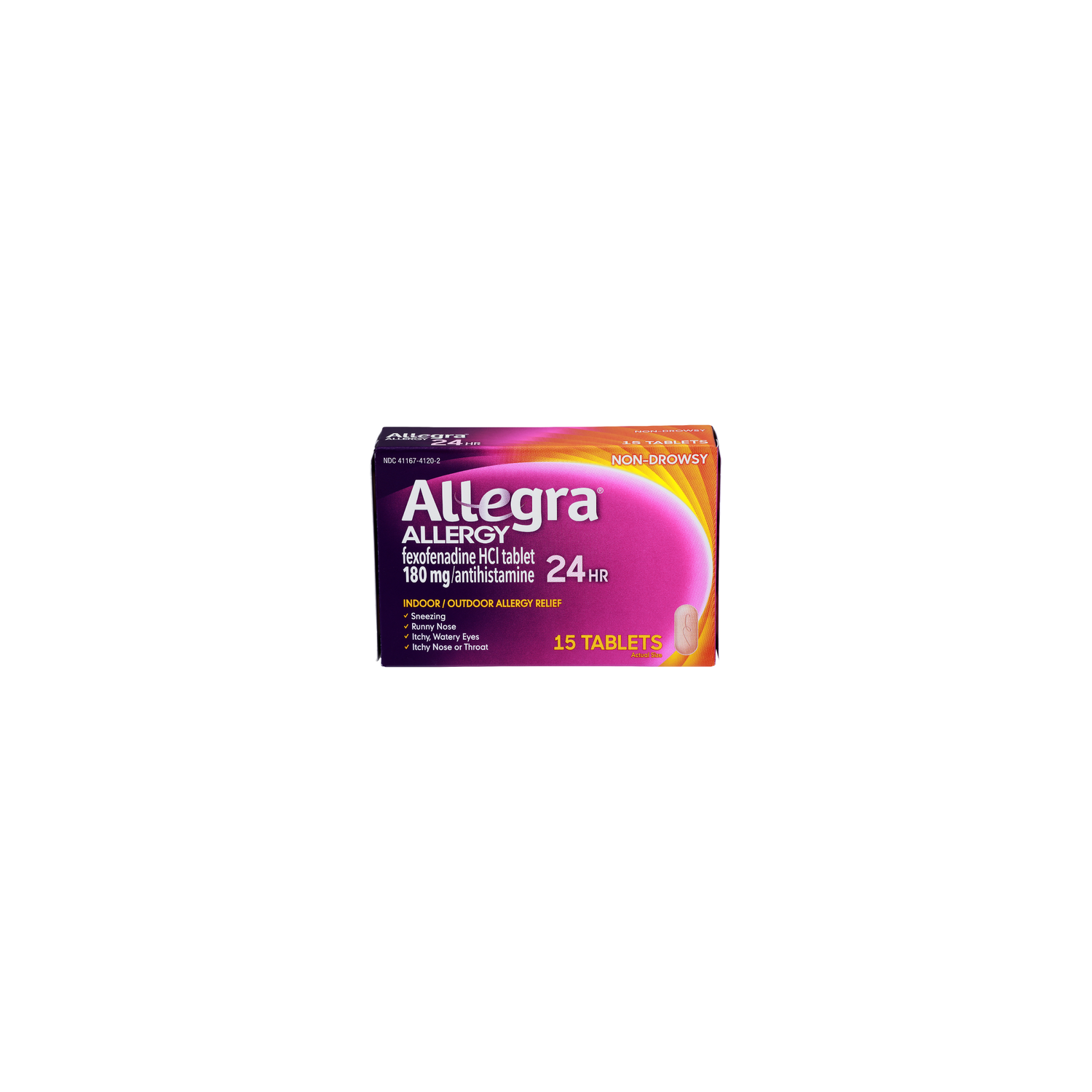 Allegra Fexofenadine Hcl Tablet - 15 Count Image 1 of 3