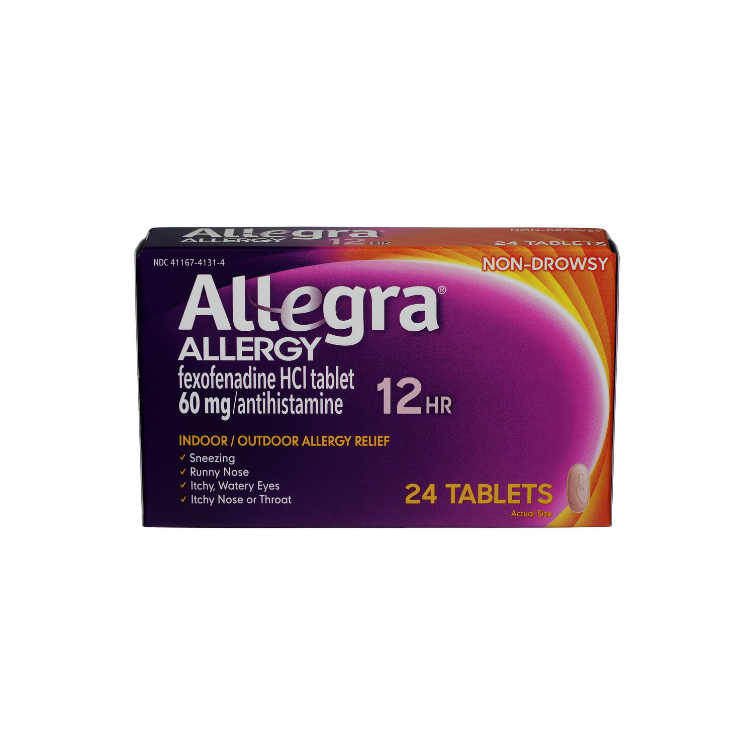 Allegra Allergy Relief, Indoor Outdoor, Non-Drowsy, , Tablets - 24 Count Image 1 of 2