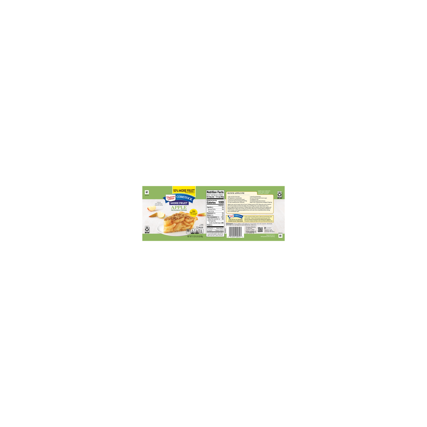 Duncan Hines Comstock More Fruit Apple Pie Filling And Topping - 21 Ounce