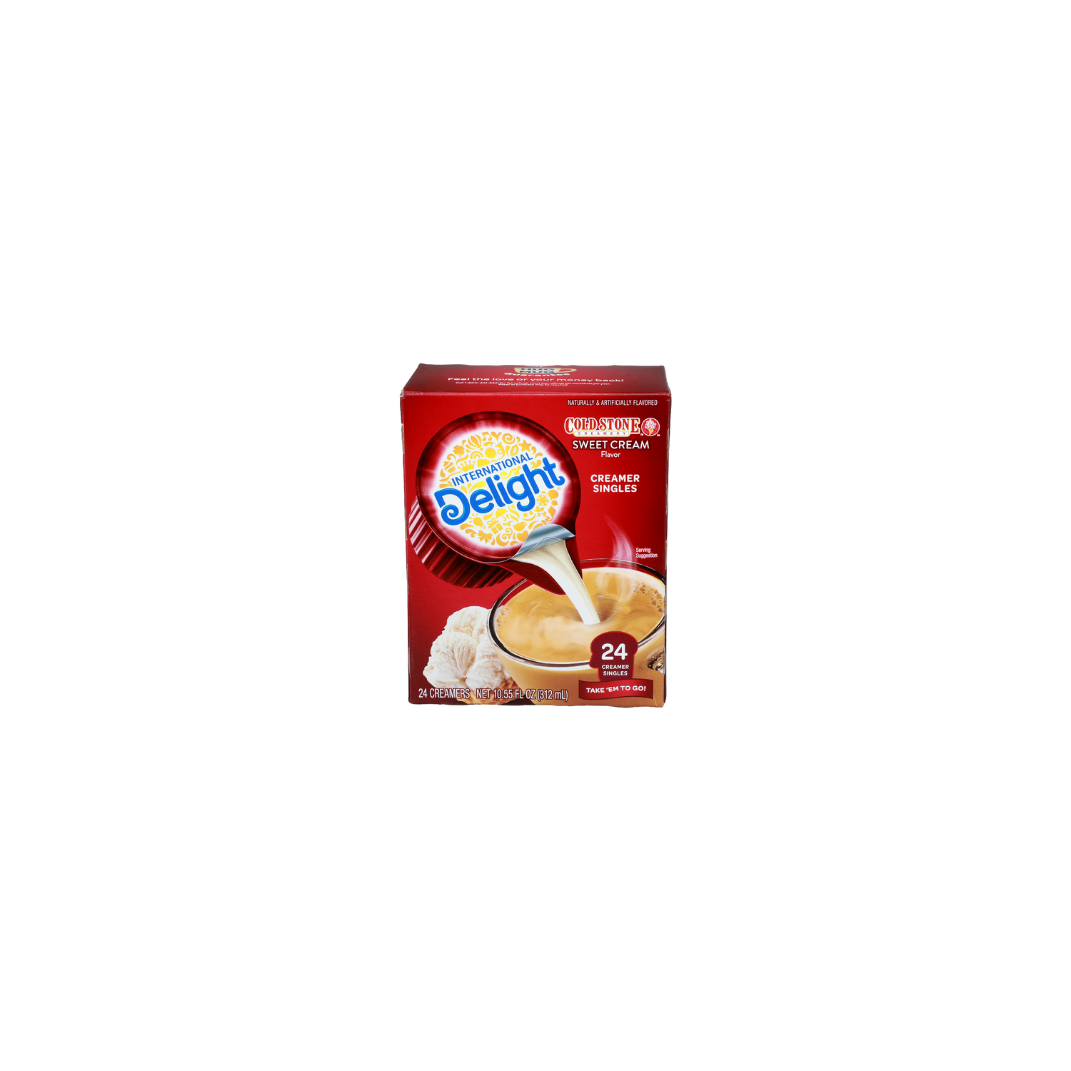 International Delight Cold Stone Creamery Sweet Cream Flavor Take'em To Go! Creamer Singles - 0.44 Fluid Ounce - 24 Count Image 1 of 4