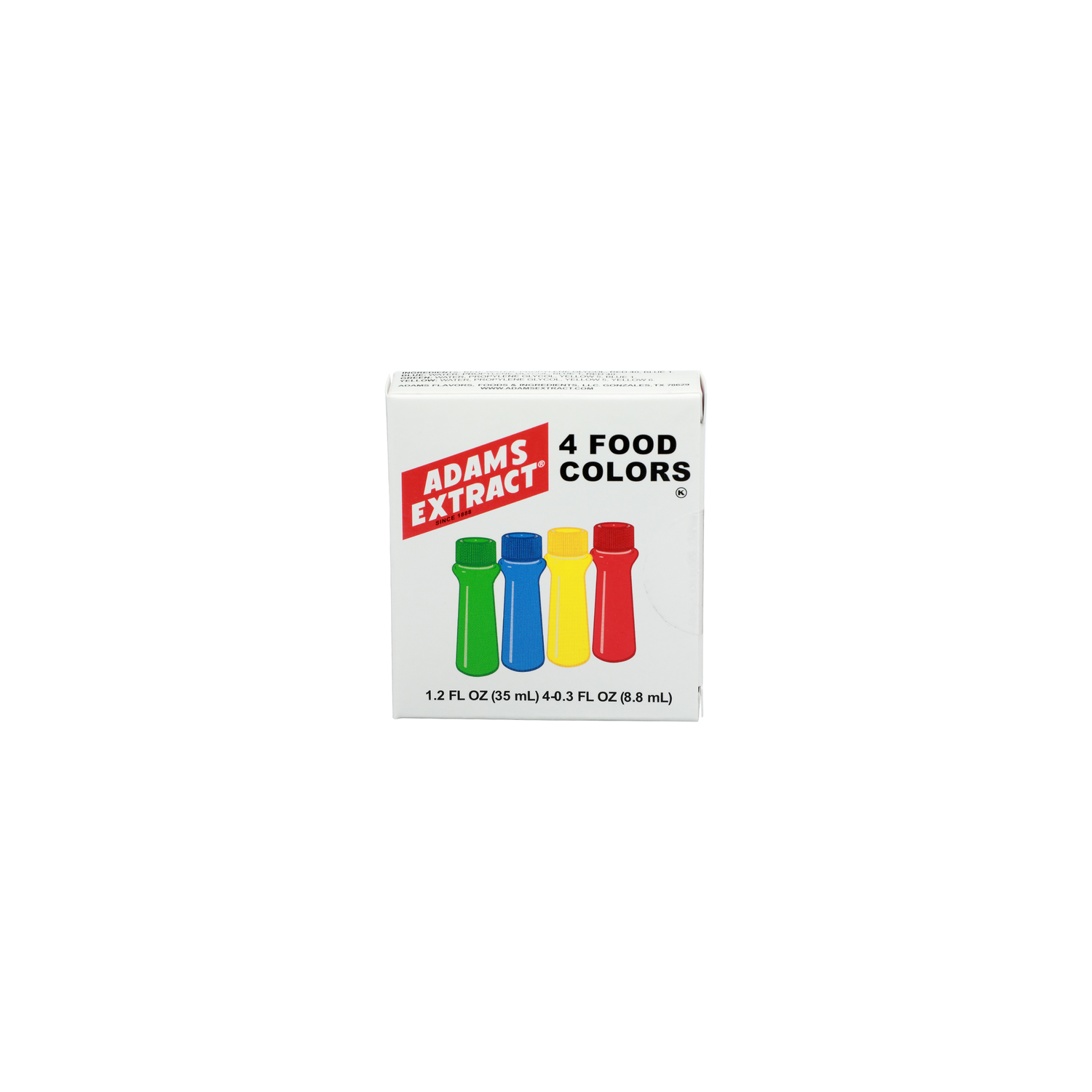 Adams Extract Adam Extract Food Colors - 0.3 Fluid Ounce - 4 Count Image 1 of 3