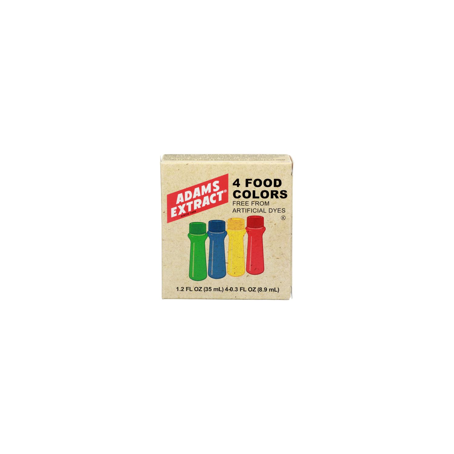 Adams Extract Red, Yellow, Green & Blue Food Colors - 0.3 Fluid Ounce - 4 Count Image 1 of 3