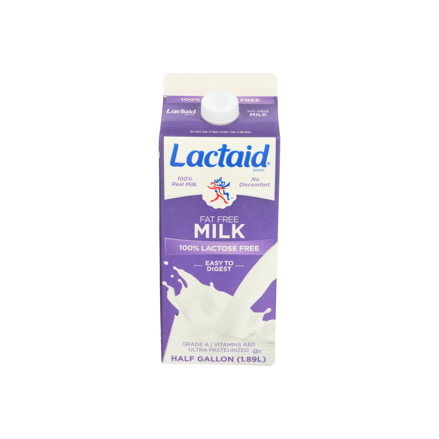 Lactaid Milk Fat Free 100% Lactose - Half Gallon Image 1 of 2