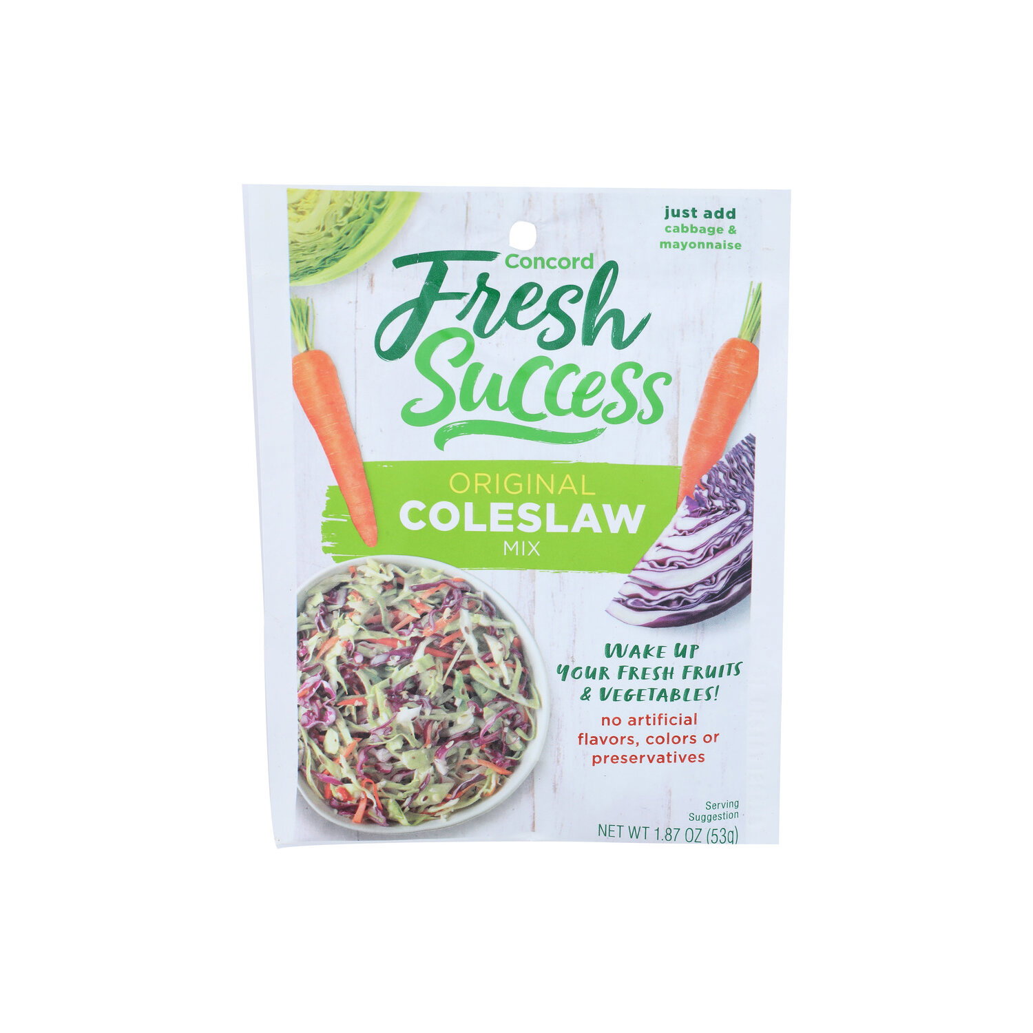 Concord Fresh Success Coleslaw Mix - 1.87 Ounce Image 1 of 4