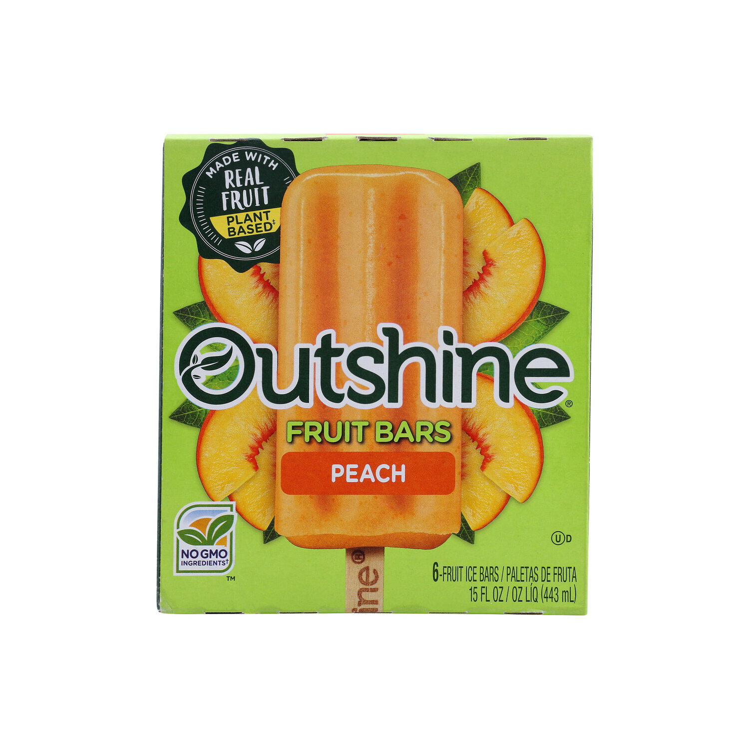 Outshine Peach Frozen Fruit Bars - 2.5 Fluid Ounce - 6 Count Image 1 of 2