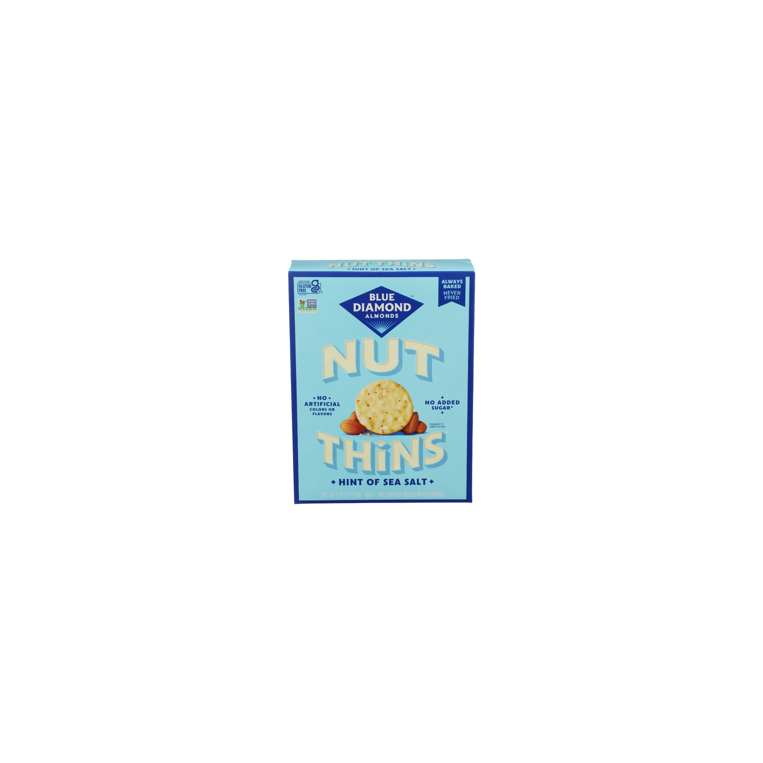 Blue Diamond Almond Nut Thins Gluten Free Hint of Sea Salt Nut Rice Cracker - 4.25 Ounce Image 1 of 4