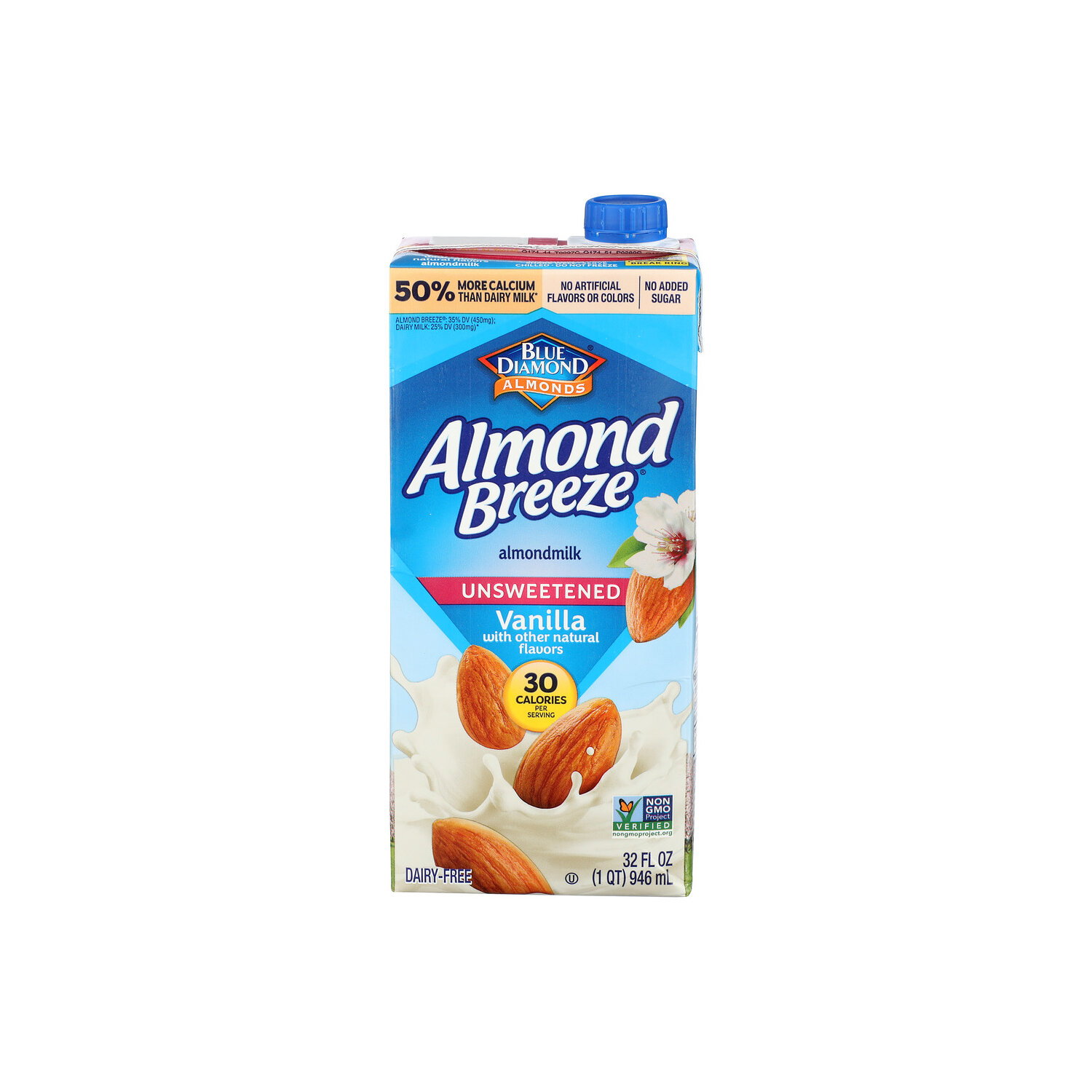 Almond Breeze Beverage Unsweetened Vanilla - 32 Fluid Ounce Image 1 of 4