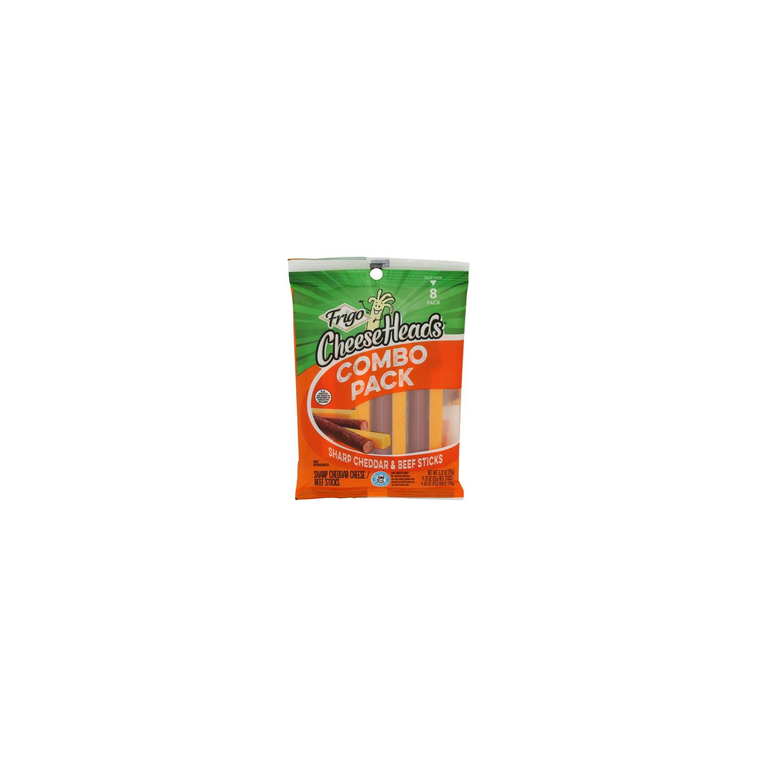 Frigo Cheeseheads Sharp Cheddar & Beef Sticks Combo Pack - 0.79 Ounce - 8 Count Image 1 of 4