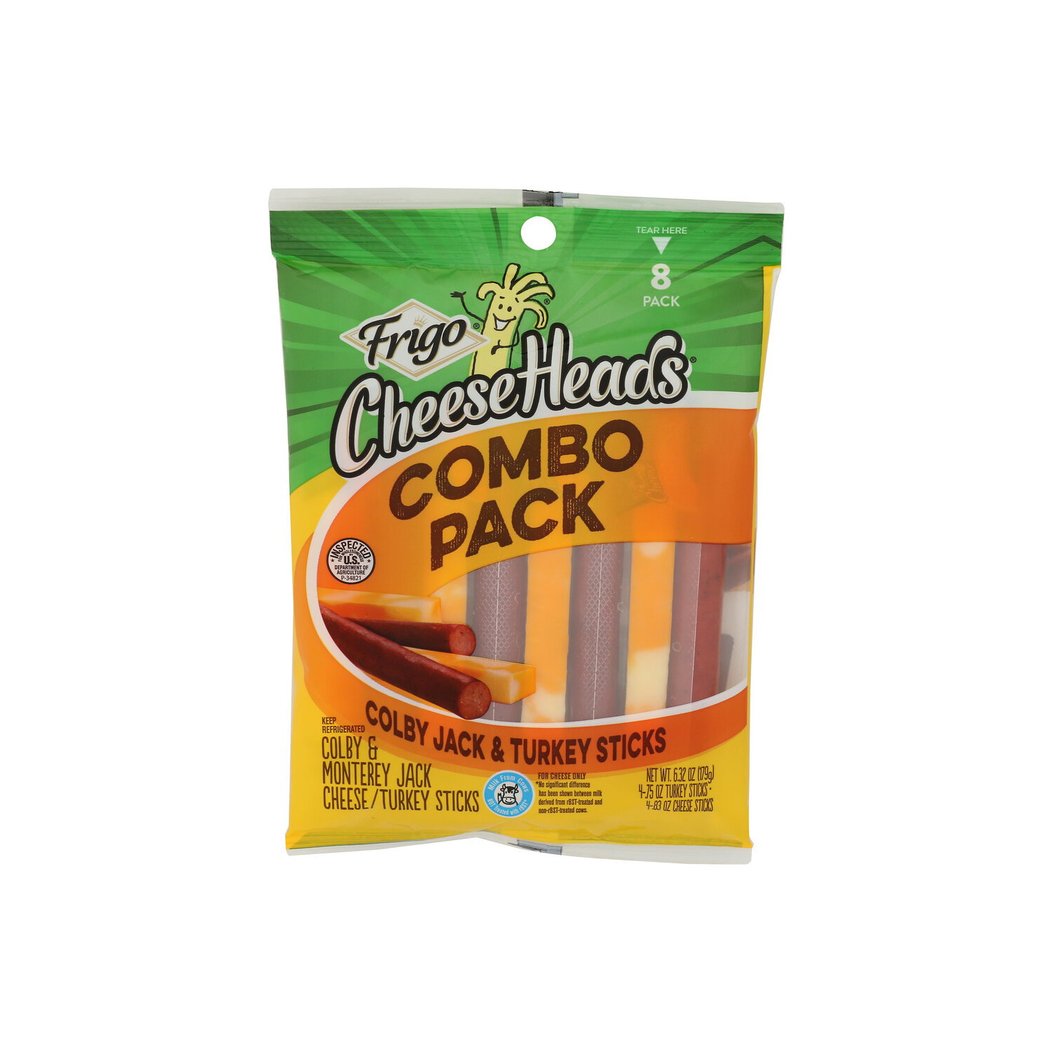 Frigo Cheese Heads Colby Jack & Turkey Combo Pack Sticks - 0.79