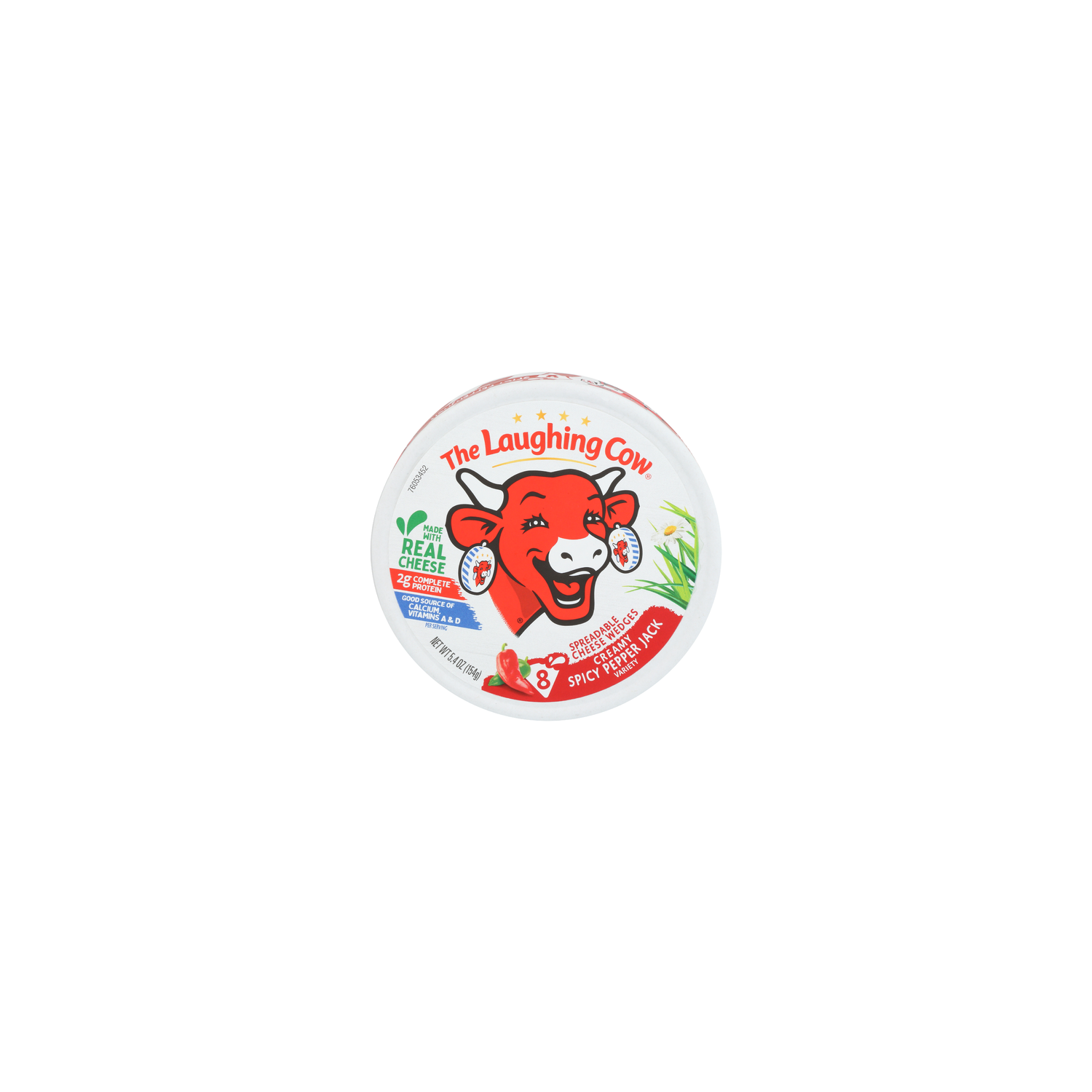 Laughing Cow Cheese Spicy Pepperjack Spreadable Tlc Creamy Wedges 8P - 0.675 Ounce - 8 Count Image 1 of 4