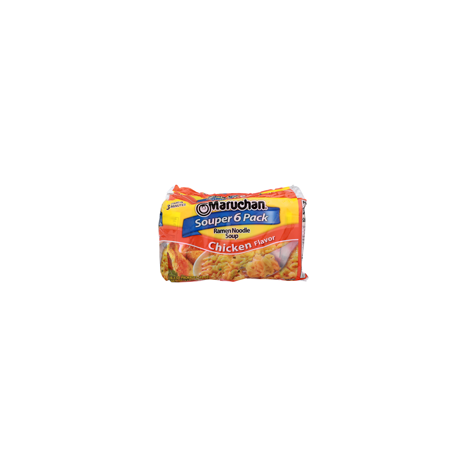 Maruchan Chicken Flavor Souper 6 Pack Ramen Noodle Soup - 3 Ounce