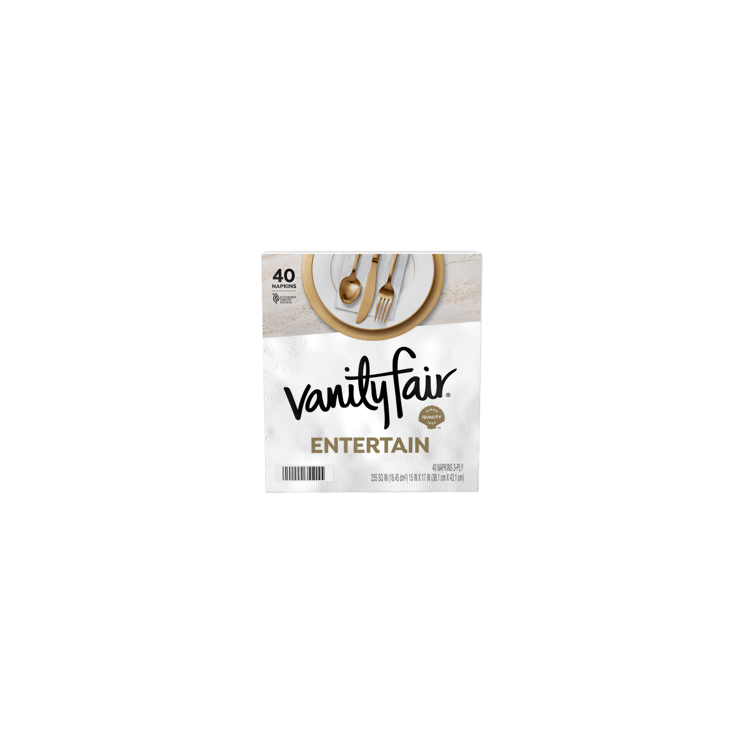 Vanity Fair Napkin Entertain Paper Napkins - 40 Count Image 1 of 2